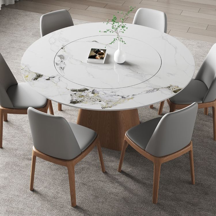 Round Dining Table Set 1/3/4/5/7 Pcs Solid Wood Frame Dining Table and Chairs