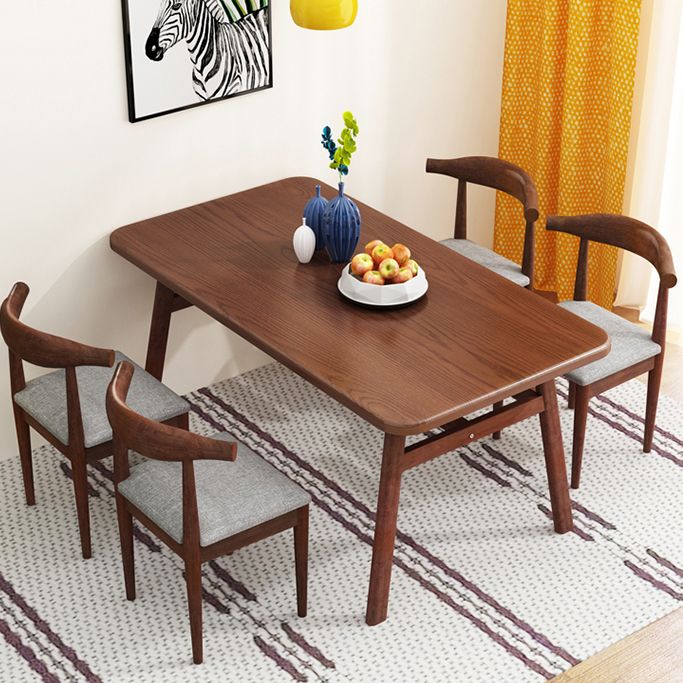 Contemporary Style Home Dining Table Rectangle Shape Dining Table with 4 Legs Base