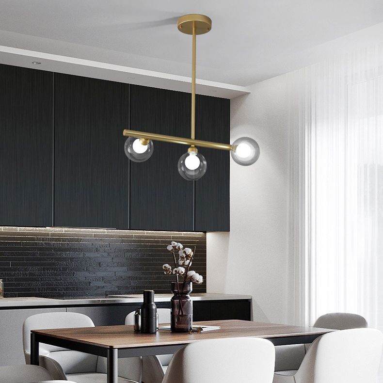 Simplicity Island Lighting Fixture Glass Shade Hanging Light for Dining Room