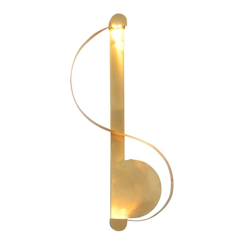 Simple Atmosphere Style Wall Lamp S Shape Brass Wall Mount Light for Living Room