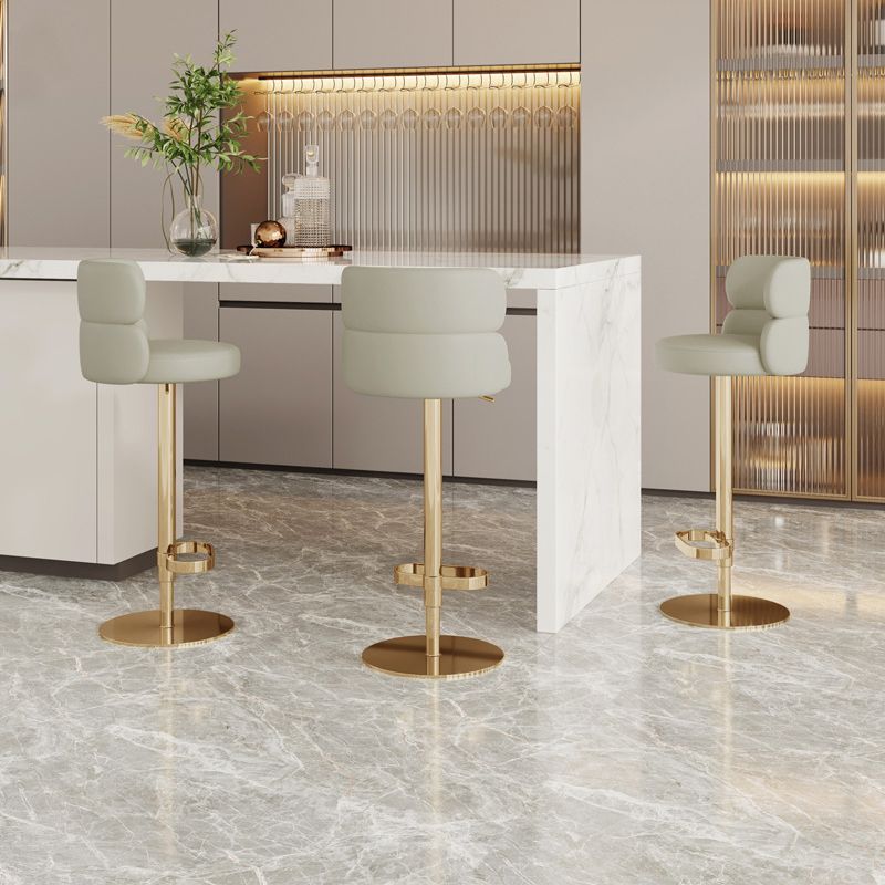 Glam Style Liftable Bar Stool Round Seat Counter Bar Stool for Home Use