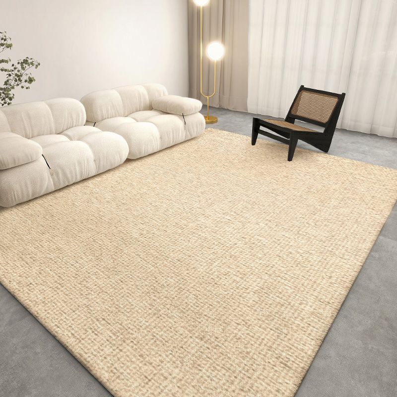 Modern Beige Area Carpet Color Block Polyester Area Rug Non-Slip Rug for Home Decor
