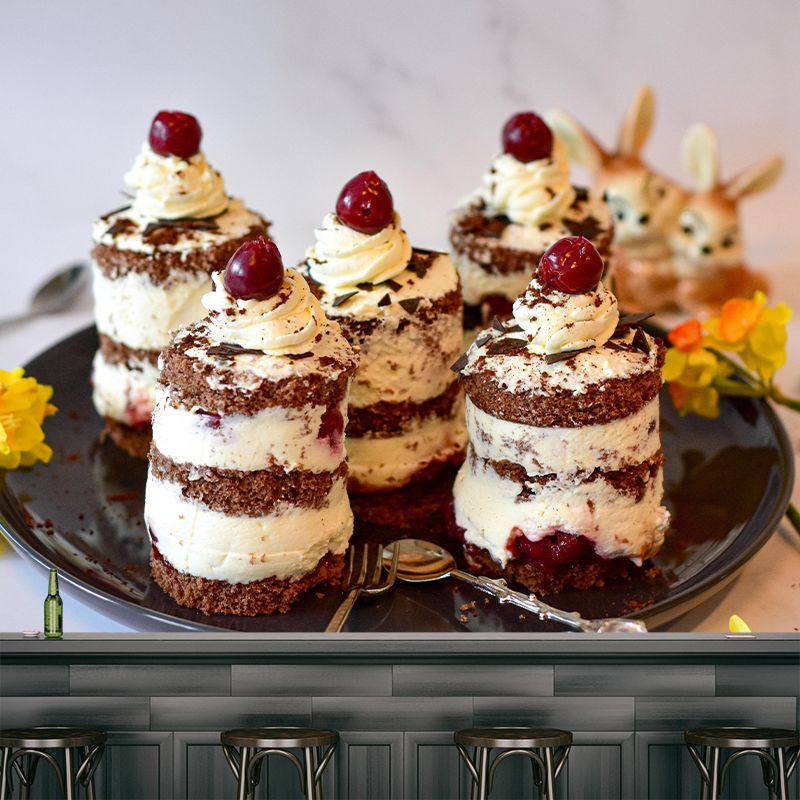 Contemporary Style Cake Wall Decor Mural Moisture Resistant for Cake Shop