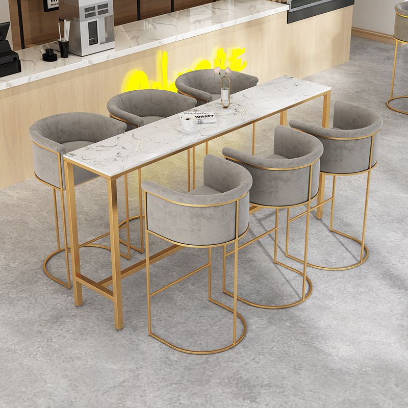 Nordic Design Upholstered Bar Stools for Home Use Luxury Low Back Round Stools