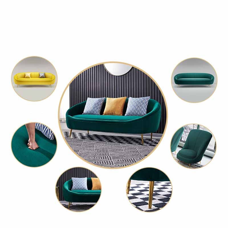 Solid Color Sloped Arms Sofa Tight Back Stain Resistant No Distressing Sofa