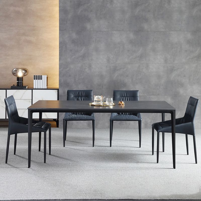 Contemporary Kitchen Dining Chairs Faux Leather Side Chairs in Blue