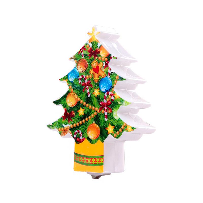Luz de pared de árbol de navidad Luz de pared para niños Iluminación de noche de plástico para dormitorio para dormitorio