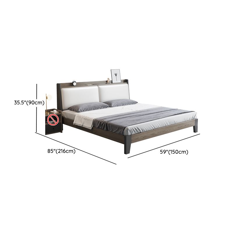 Contemporary Wood and Upholstered Bed Rectangular Standard Bed