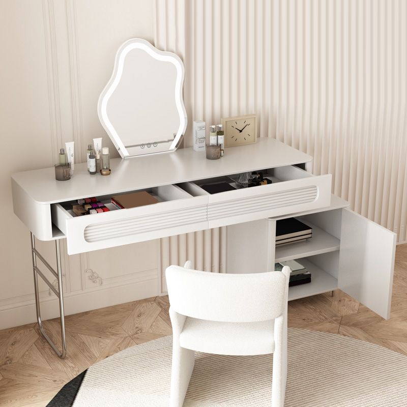Modern With Drawer Solid Wood White Bedroom Makeup Vanity Desk
