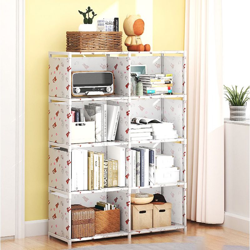 Modern Fabrics Bookcase, Geometric Bookshelf for Living Room