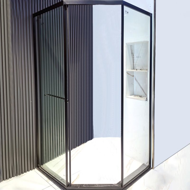 Single Sliding Shower Bath Door Transparent Shower Doors in Black