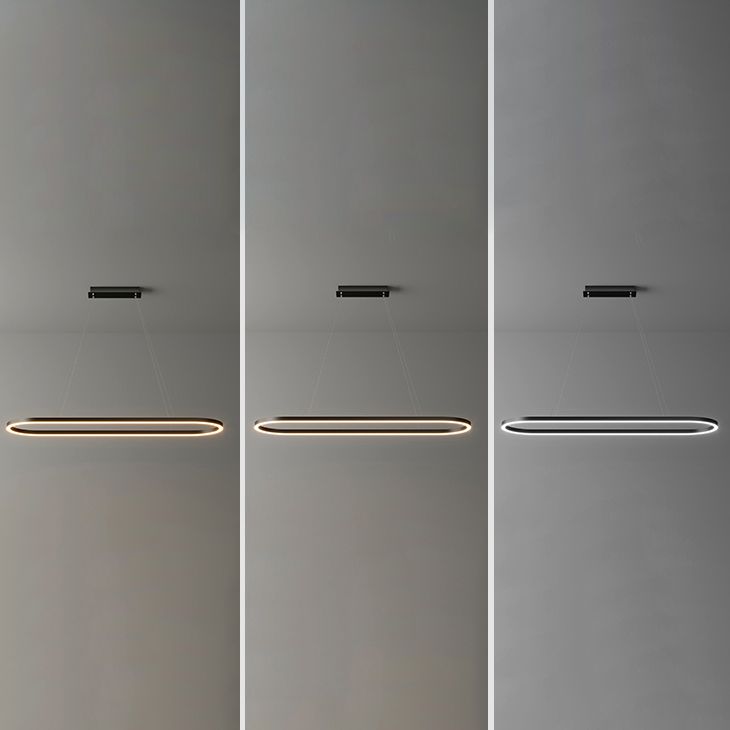 Linear Shape Island Pendant Contemporary Style Metal 1 Light Island Lighting Idea