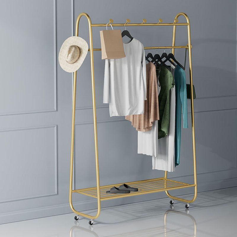 Modern Coat Rack Metal Storage Shelf Free Standing Hooks Coat Hanger