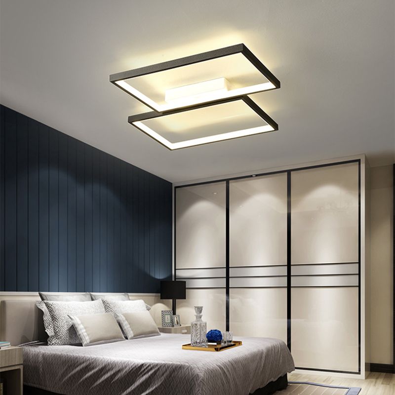 Black Shaded Ceiling Mount Light Fixture Modern LED Acrylic Ceiling Light Fixture