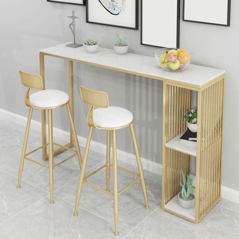 Contemporary Backrest Bar Stools Metal Barstool with Footrest