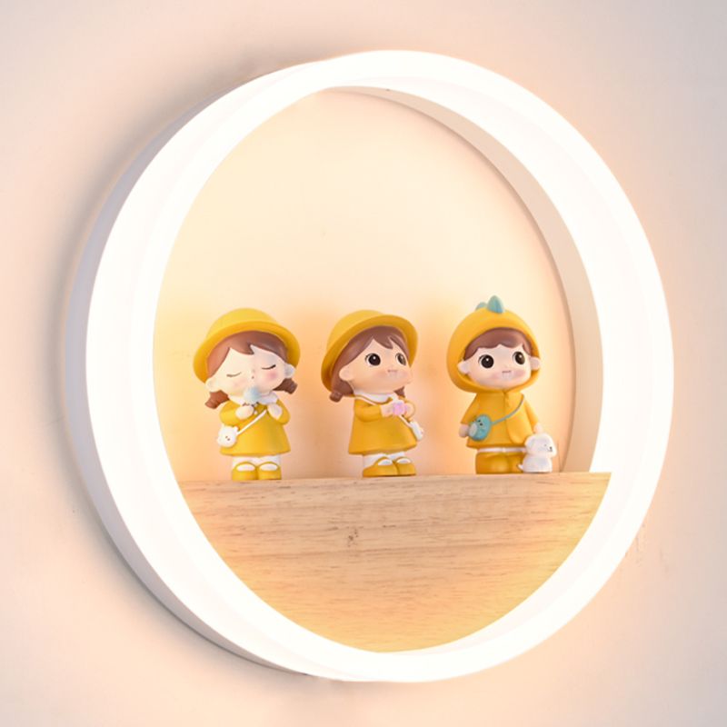 Wood Wall Sconce Contemporary Style Wall Light Sconces Metal for Bedroom