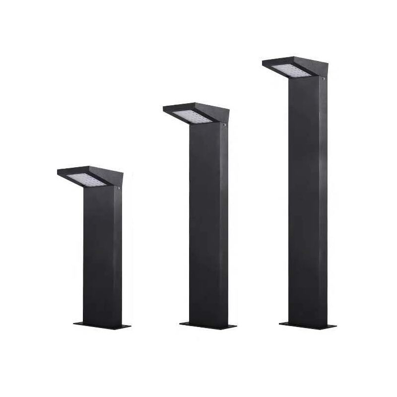 L-Shaped Metallic LED Ground Lighting Artistic Black Solar Stake Light for Pathway