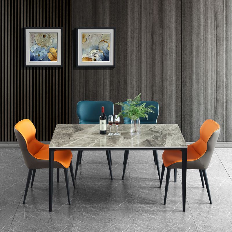 Contemporary Style Dining Site Table Rectangle Stone Furniture with 4-foot