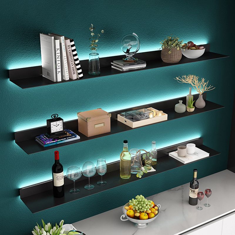 Modern Metal Floating Bookcase 2.36" H Living Room Book Shelf