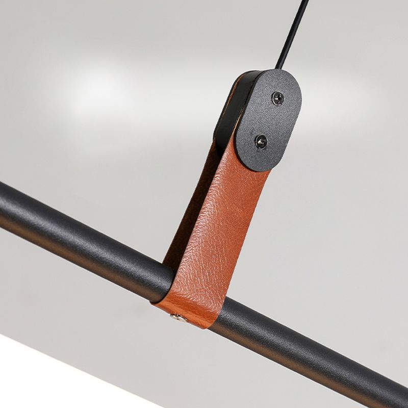 Lámpara moderna de la isla de metal lineal Luz de restaurante moderno de 1 cabeza con sombra acrílica