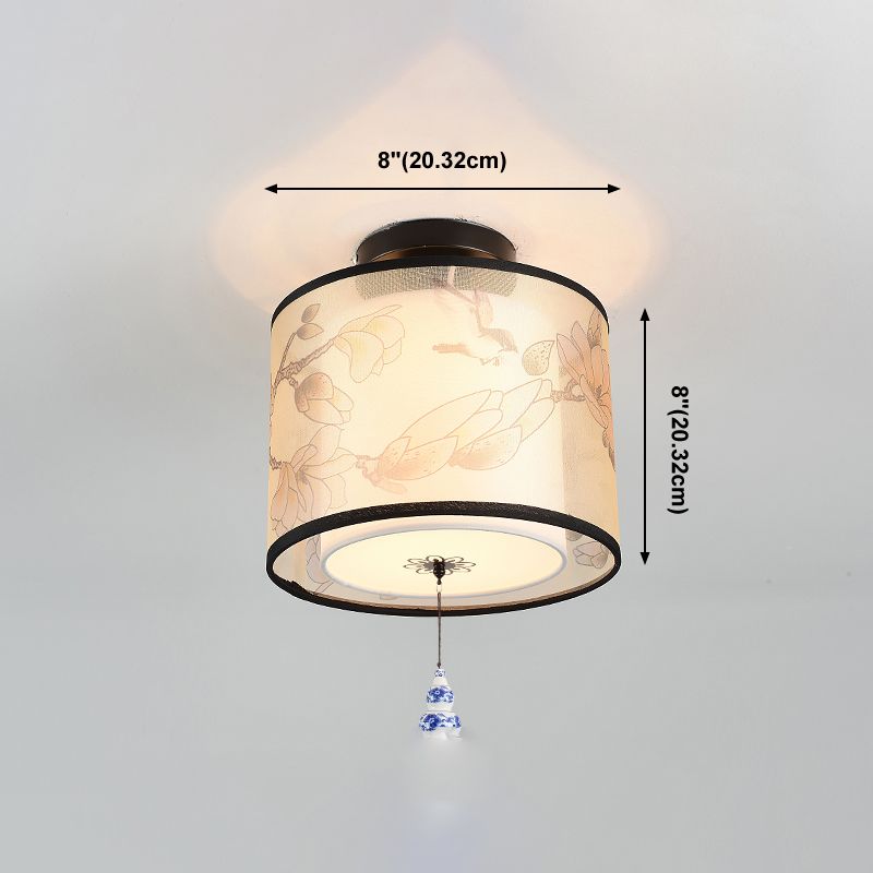 Plafonnier encastré en tissu, plafonnier de Style chinois pour salon