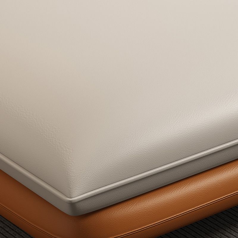 Modern Cream Genuine Leather Pillow Top Arm Sofa/Sectional for Living Room