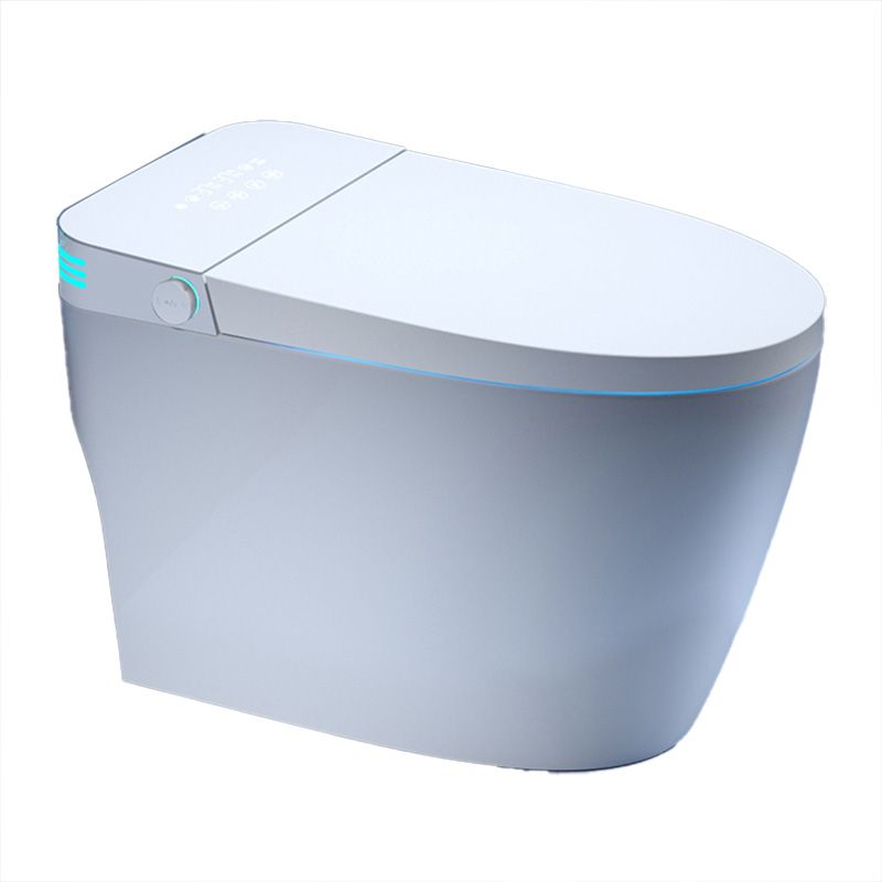 Contemporary White Floor Standing Bidet with Heated Seat and Foot Sensor