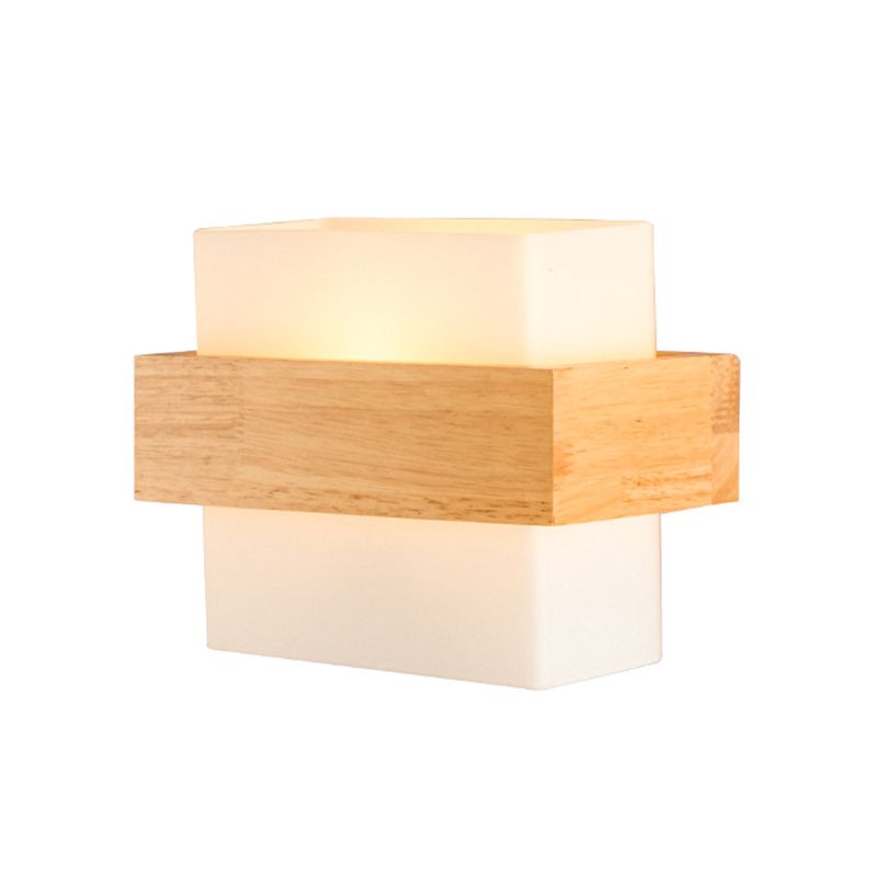 Lámpara de pared de madera de madera de led minimalista moderno lámpara de vidrio lámpara de noche