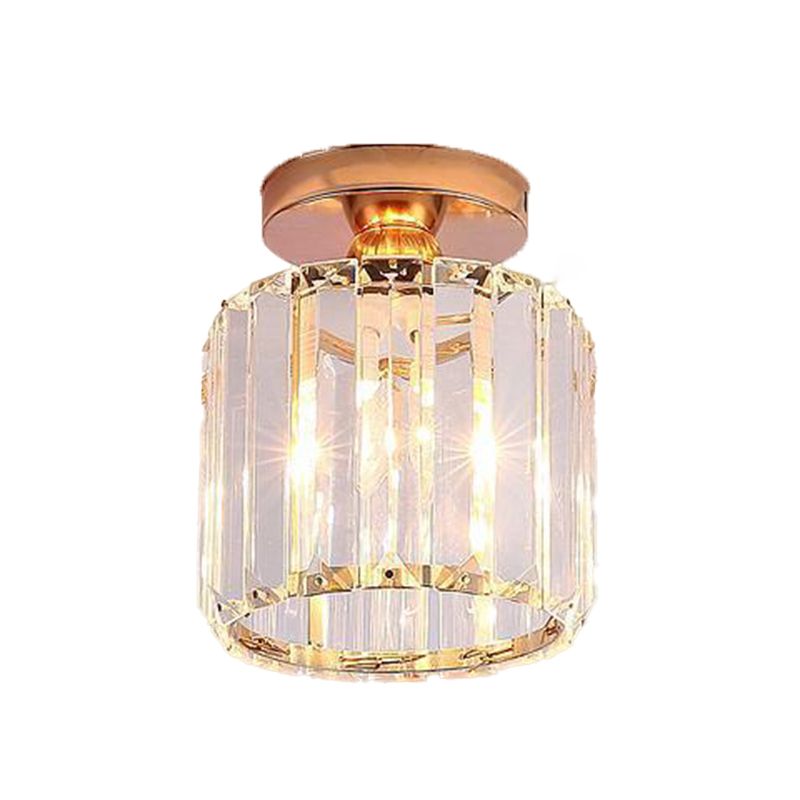 Contemporary Ceiling Light Crystal Ceiling Mounted Fixture for Hallway with Hole 3" Dia