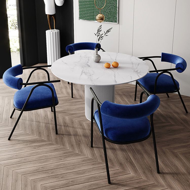 Modern 1/5 Pieces Dining Set Round Stone Dining Table for Dining Room