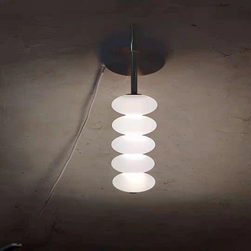 Lucile a parete a LED in stile nordico Aiughting White Round Wall Sconce Light con tonalità di vetro