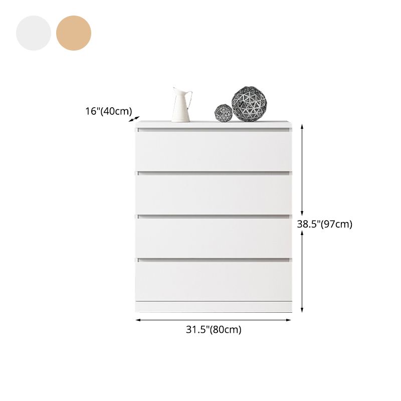 16" W White Storage Chest Modern Style Wooden Storage Chest Dresser with Drawers