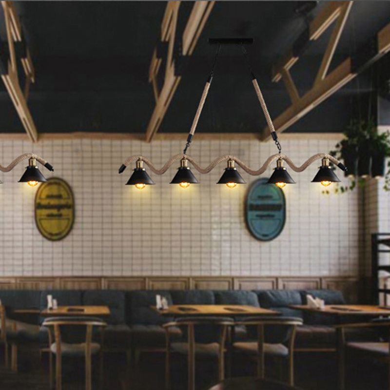 Industrial Geometric Island Pendant Lighting Metal Multiple-Light Island Lighting