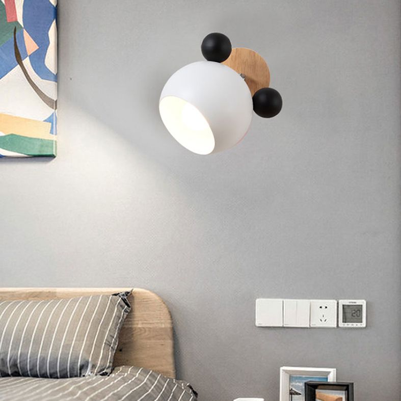 1 Light Wall Sconce Lamp Macaron Modern Metal Wall Mount Light Fixture for Boy Girl Bedroom