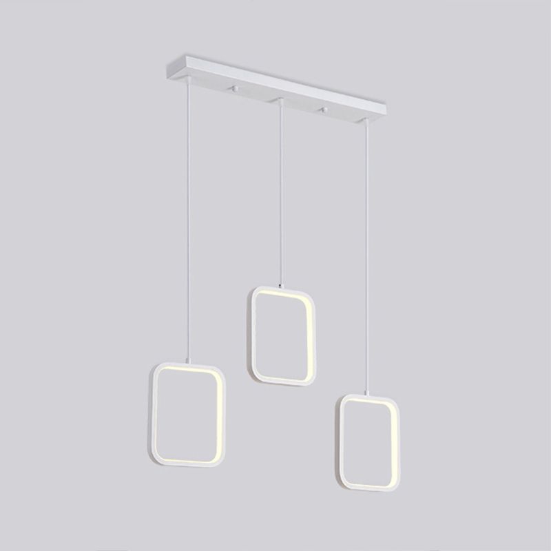 Schwarz/Weiß -Quadrat -Drop -Anhänger zeitgenössischer LED -Acryldeckelbeleuchtung in warmem/weißem Licht