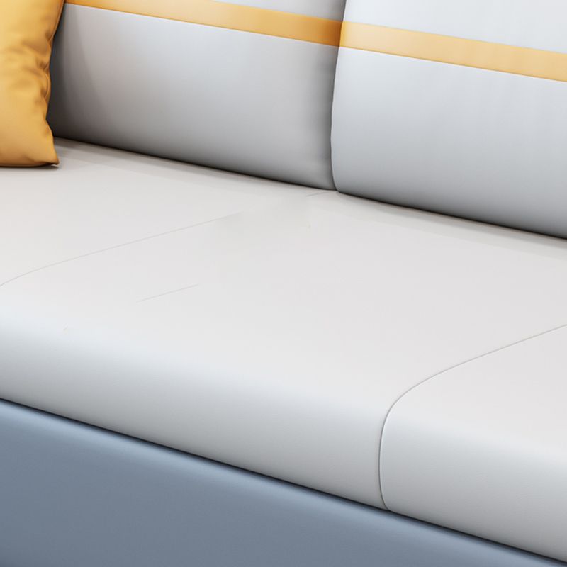 Upholstered Convertible Sofas Faux Leather Sleeper Sofa with Storage