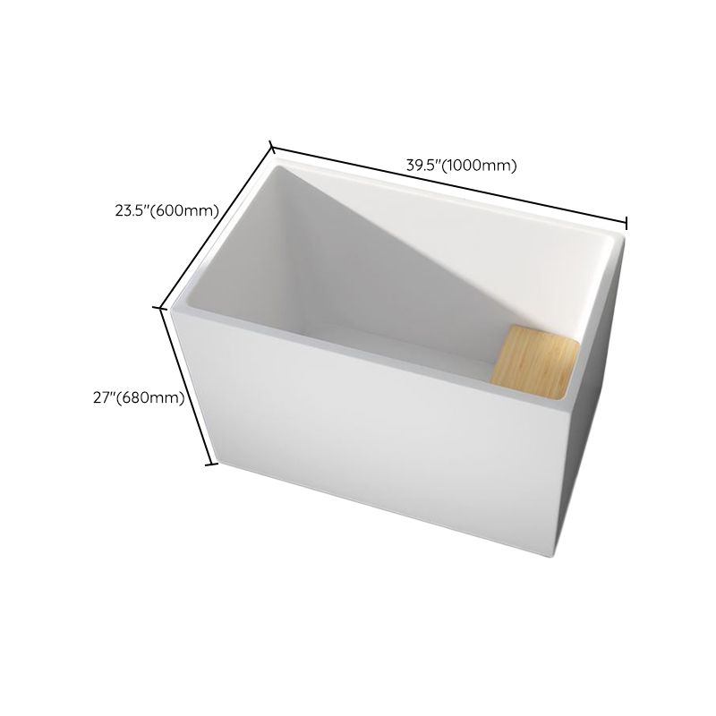 Modern Rectangular Acrylic Bathtub Freestanding Soaking Center Bath (Board not Included)