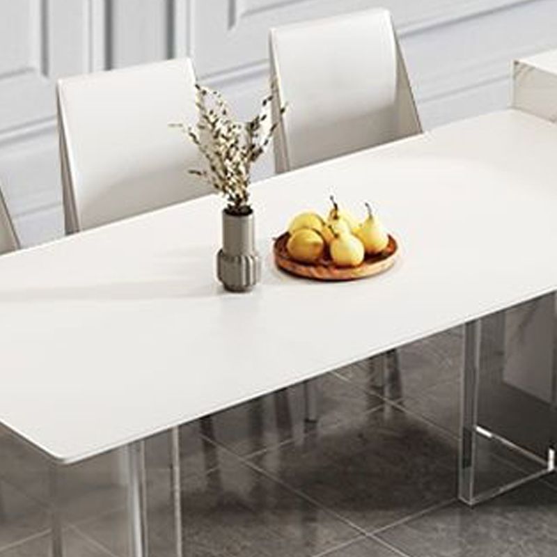 Modern Sintered Stone Top Dining Table Rectangle Table with Plastic Base