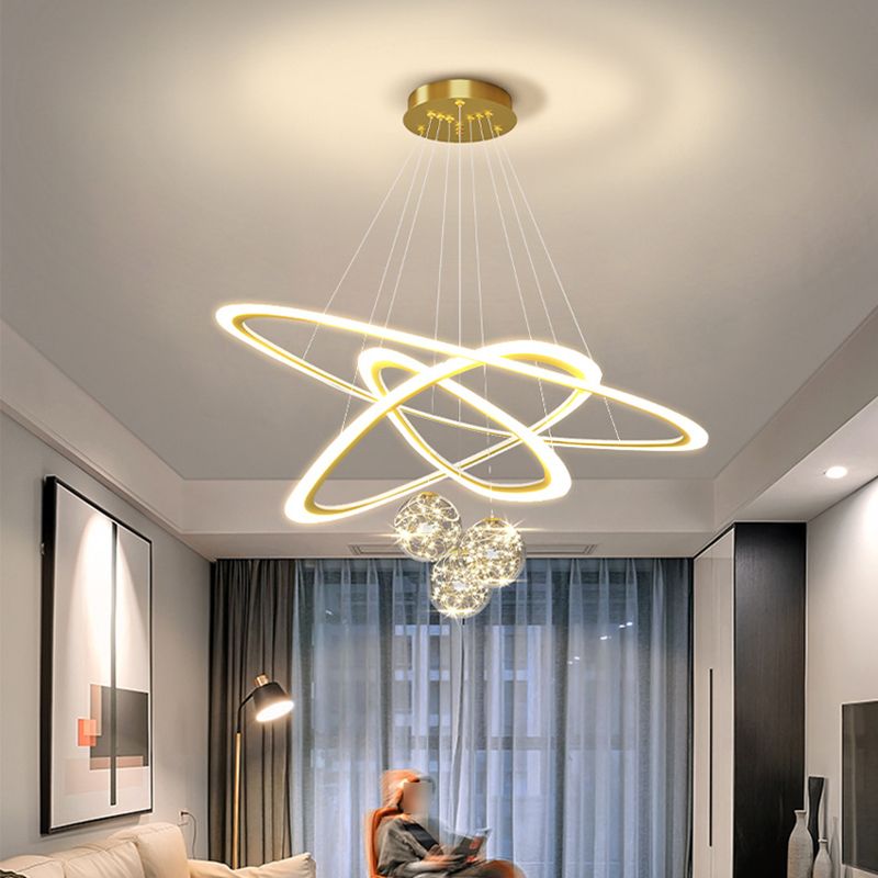 Multi Lights Pendant Chandelier Modern Style Glass Hanging Lamps