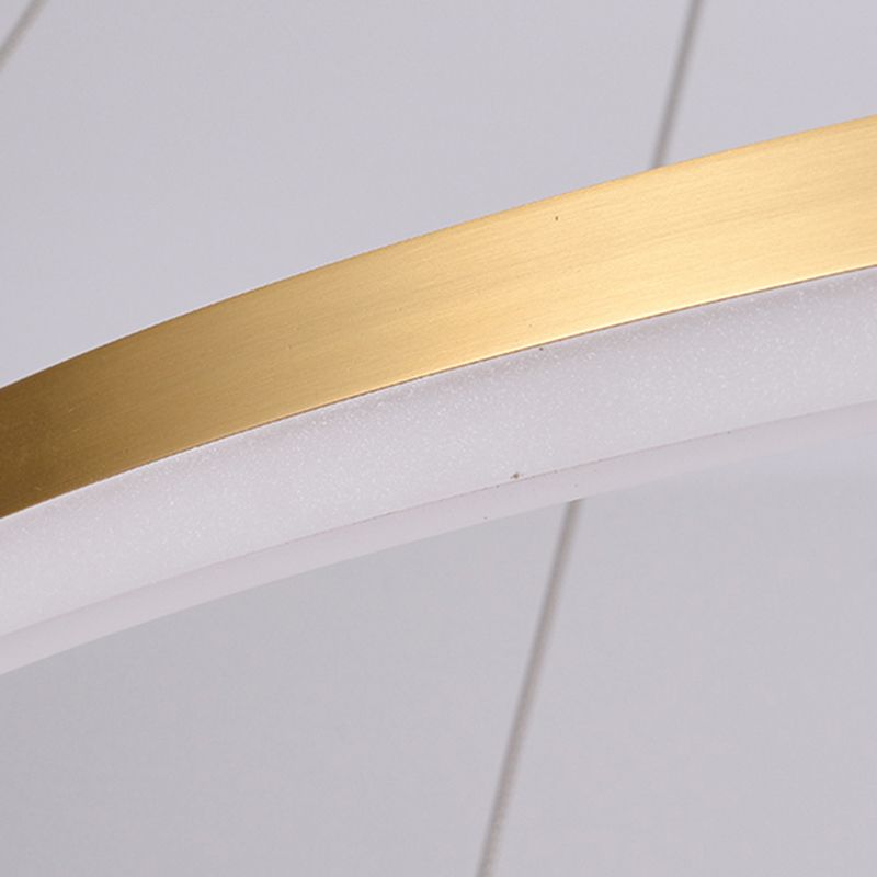 Fissaggi del lampadario a più luci di illuminazione anello moderno lampada appesa con ombra acrilica bianca