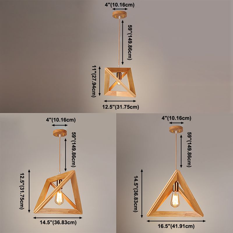 Dreiecks-Esszimmer Suspension anheizt helles Holz 1-Licht minimalistische Deckenbehandlung