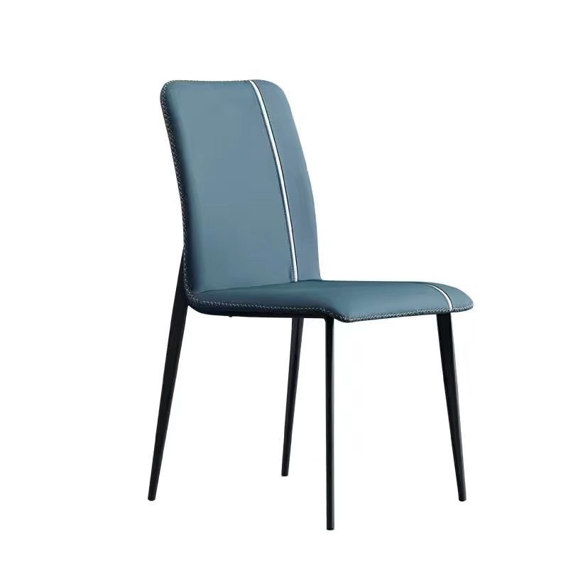 Ensemble de chaises scandinaves en métal, cuisine, salle à manger, chaise d'appoint à dossier solide (Ensemble de 4)