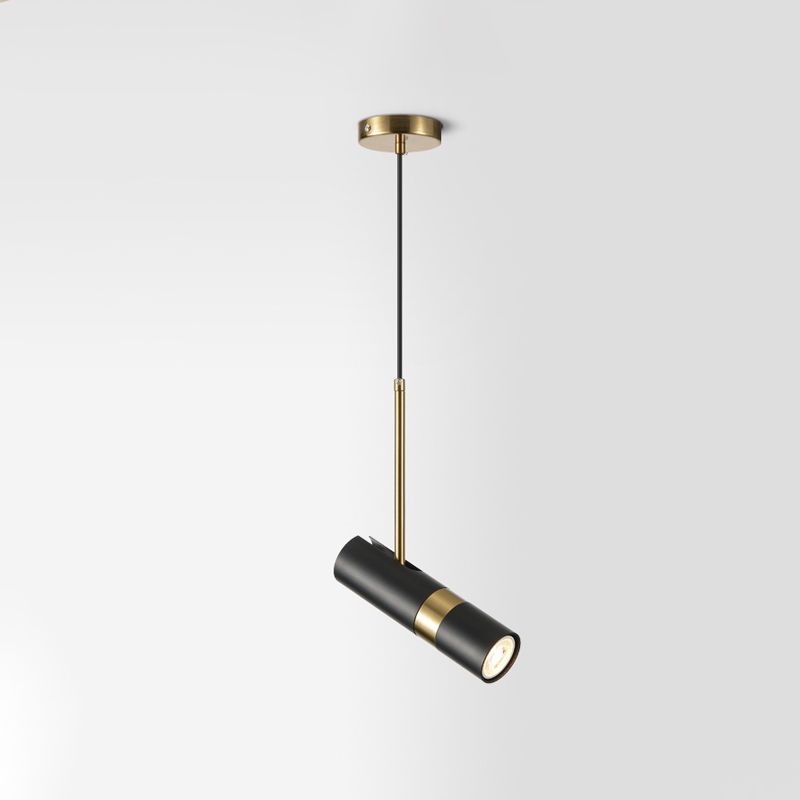 Postmoderne Light-Luxury suspendu lampe à pêche cylindrique en métal