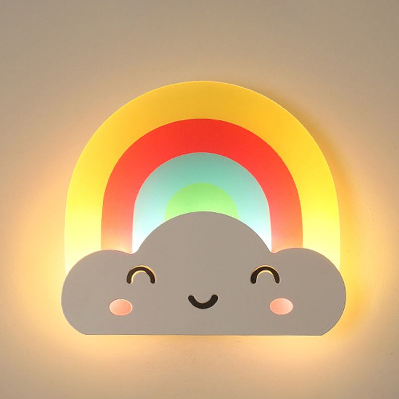 Fispositivi da parete in stile creativo cartone animato Light Acrilic Wall Light per camera da letto