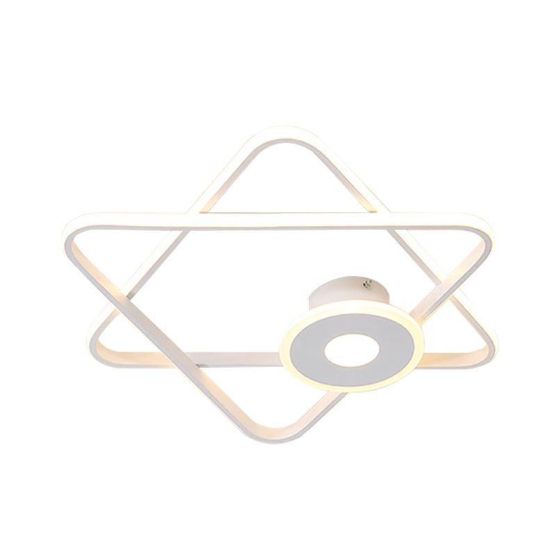 Frames noires / blanches Dual Triangulaires Ceiling Flush Mount Minimalist Acrylique DEL Flush Light Fixture in Warm / White Light