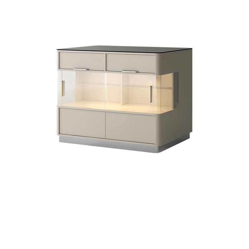 Modern Stationary Kitchen Island Granite Top Kitchen Island Table with Drawer