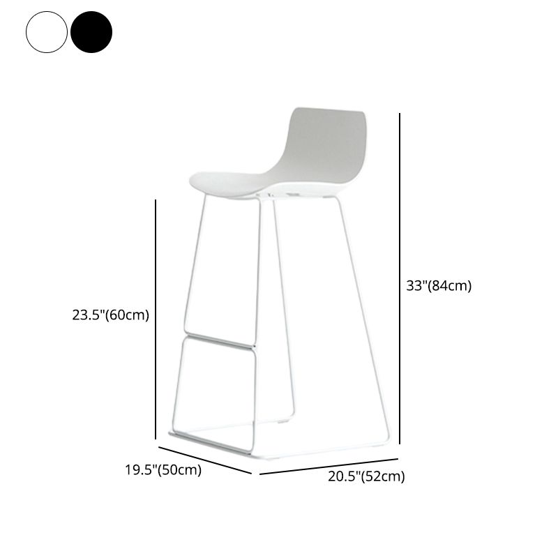 Modern Style Plastic Armless Stools Low Back Counter Stools with Metal Base