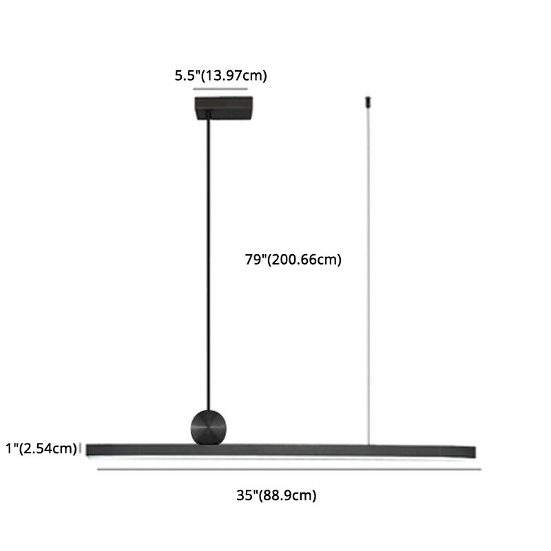 Linear Island Lighting Metallic Contemporary Simplicity Pendant Lighting Fixtures for Restaurant