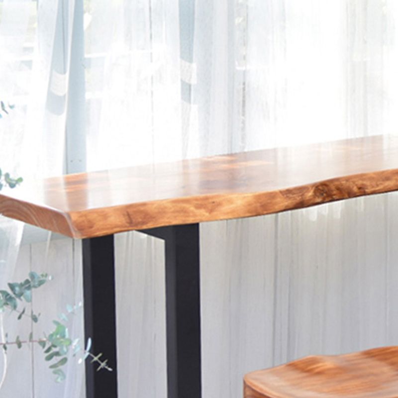 Modern Solid Wood Counter Set 1/2/4 Pieces Rectangle Bar Table Set in Natural