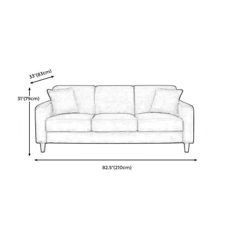 Contemporary Cushions Standard Sofa Set Square Arm Settee Couch